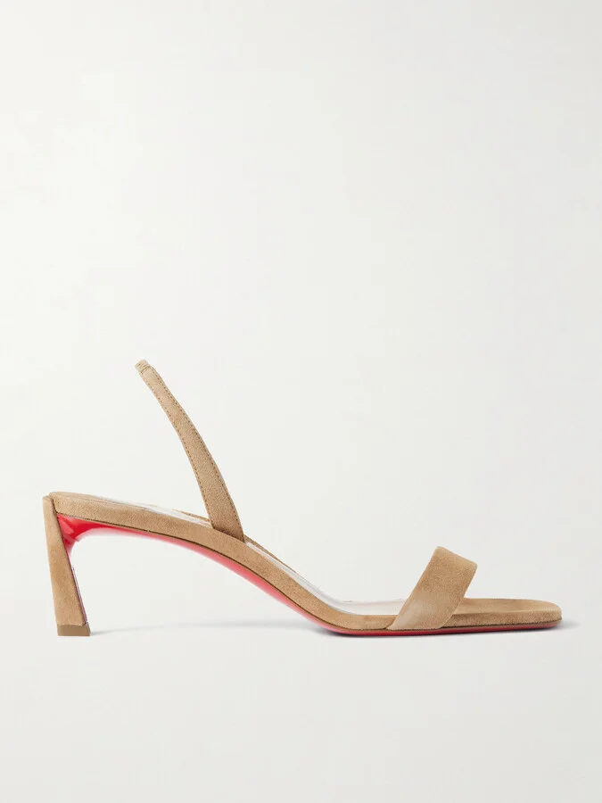 Christian Louboutin - O Condora 55 Suede Slingback Sandals - Neutrals