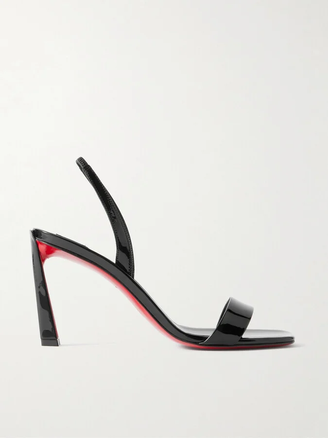 Christian Louboutin - O Condora 85 Patent-leather Slingback Sandals - Black