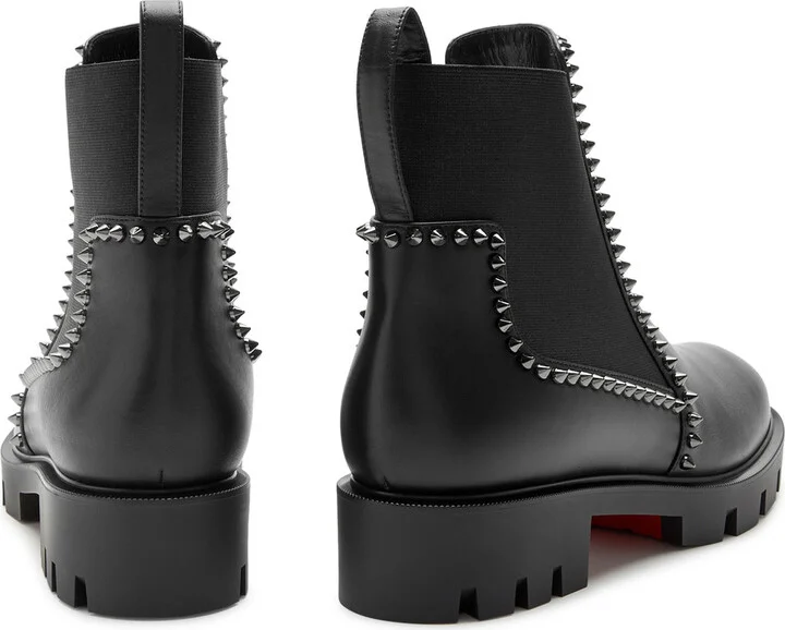 Christian Louboutin Out Lina Spike Leather Ankle Boots - Image 3