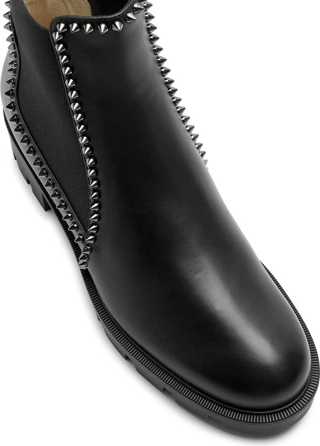 Christian Louboutin Out Lina Spike Leather Ankle Boots - Image 4