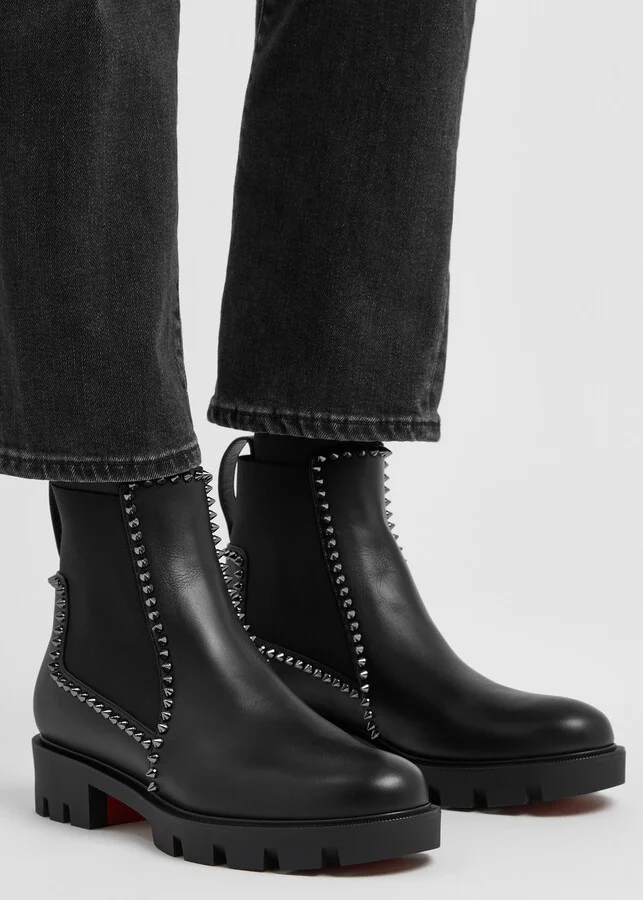 Christian Louboutin Out Lina Spike Leather Ankle Boots - Image 5
