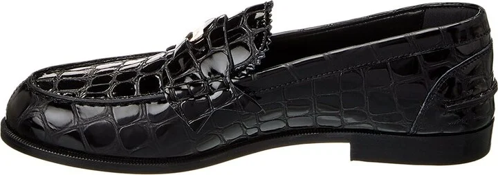 Christian Louboutin Penny Alligator-Embossed Leather Loafer - Image 2