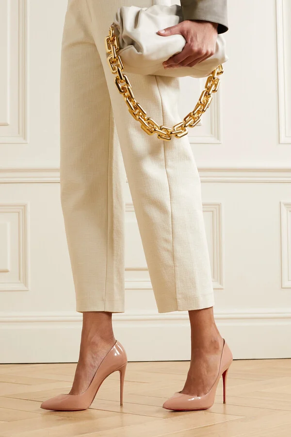 Christian Louboutin - Pigalle Follies 100 Patent-leather Pumps - Neutrals - Image 2