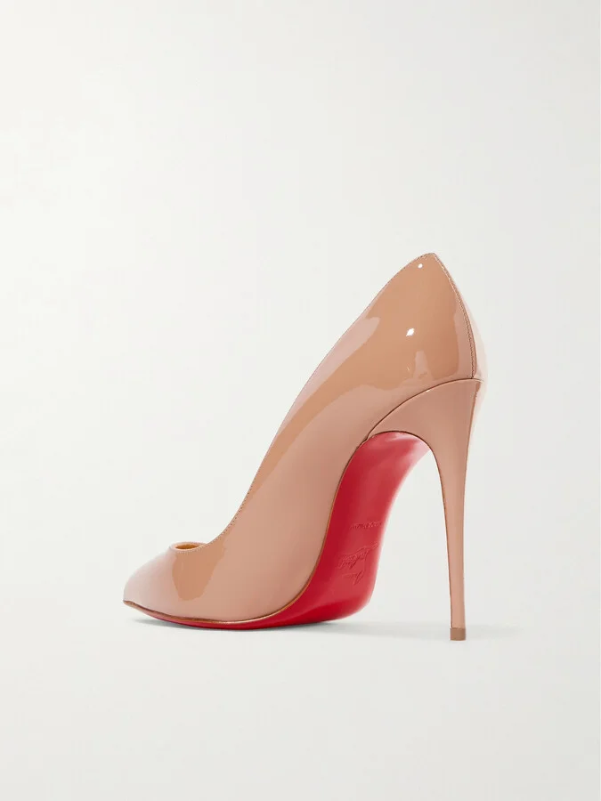Christian Louboutin - Pigalle Follies 100 Patent-leather Pumps - Neutrals - Image 3