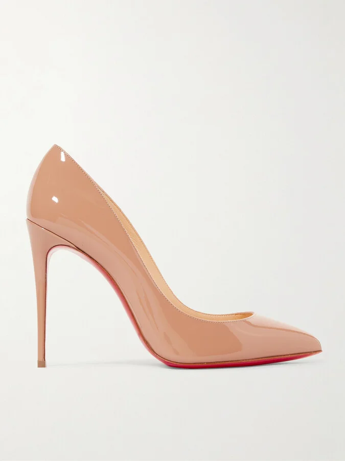 Christian Louboutin - Pigalle Follies 100 Patent-leather Pumps - Neutrals