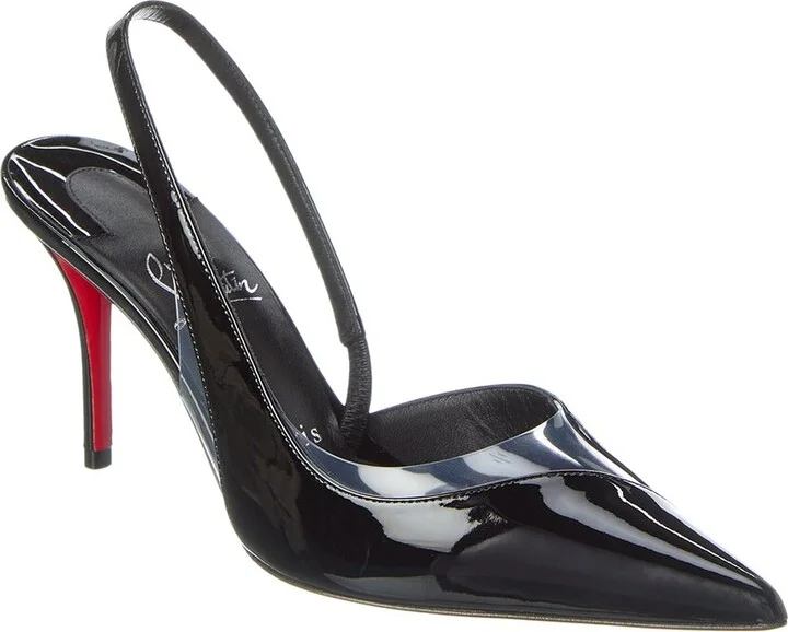 Christian Louboutin Posticha 80 Patent & Vinyl Slingback Pump