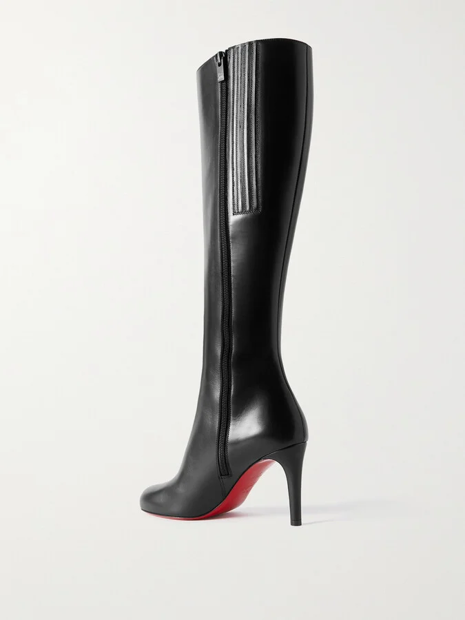 Christian Louboutin - Pumppie 85 Leather Knee Boots - Black - Image 3