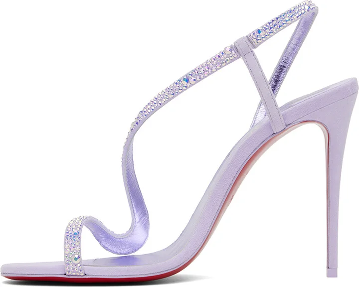 Christian Louboutin Purple Rosalie Strass 100 Heeled Sandals - Image 3