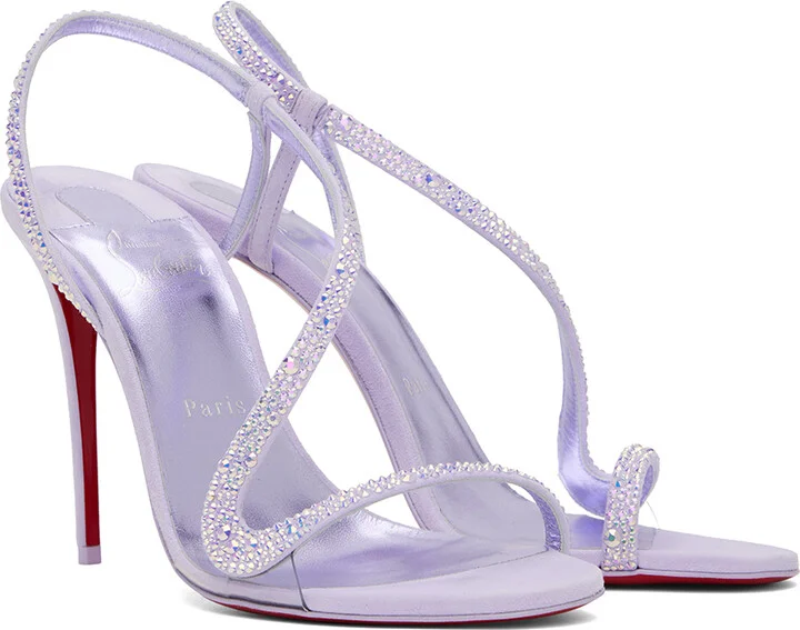 Christian Louboutin Purple Rosalie Strass 100 Heeled Sandals - Image 4