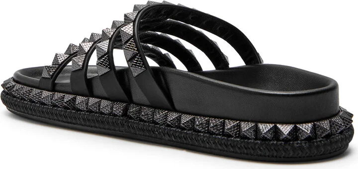 Christian Louboutin Pyra Hallulila Stud-embellished Leather Sliders - Image 2