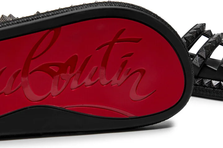 Christian Louboutin Pyra Hallulila Stud-embellished Leather Sliders - Image 4