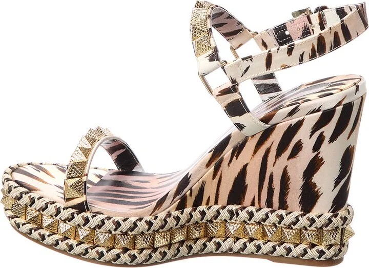 Christian Louboutin Pyraclou 110 Satin Wedge Sandal - Image 2
