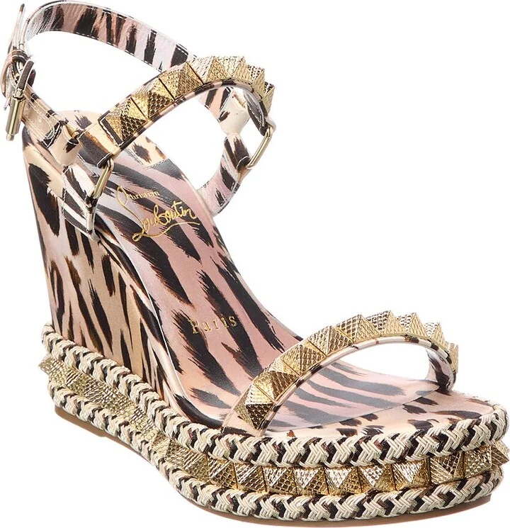 Christian Louboutin Pyraclou 110 Satin Wedge Sandal