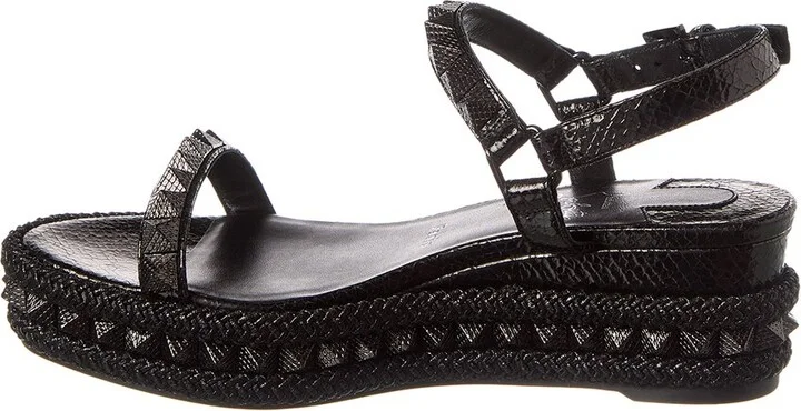 Christian Louboutin Pyraclou 60 Leather Wedge Sandal - Image 2