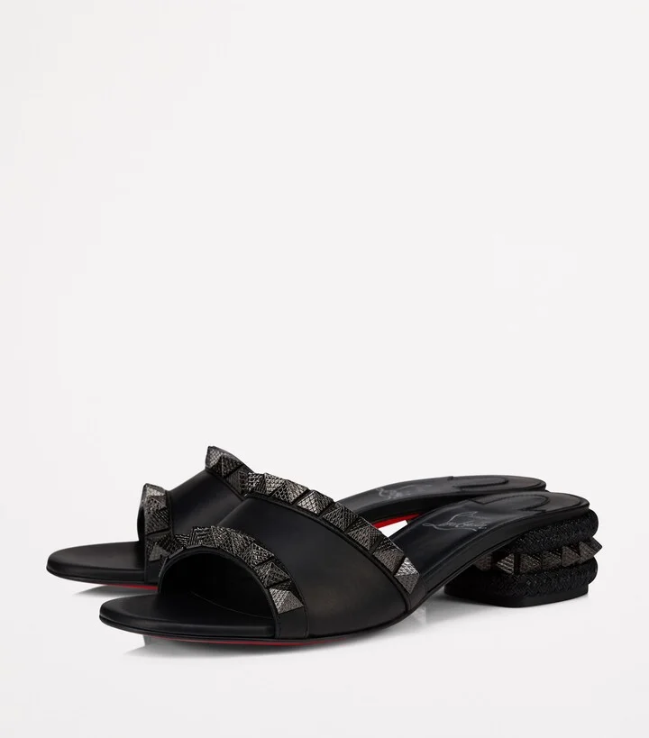 Christian Louboutin Pyraclou Embellished Heeled Mules 30 - Image 2