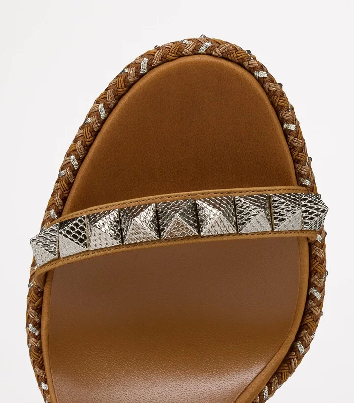 Christian Louboutin Pyraclou Embellished Wedge Sandals 110 - Image 3