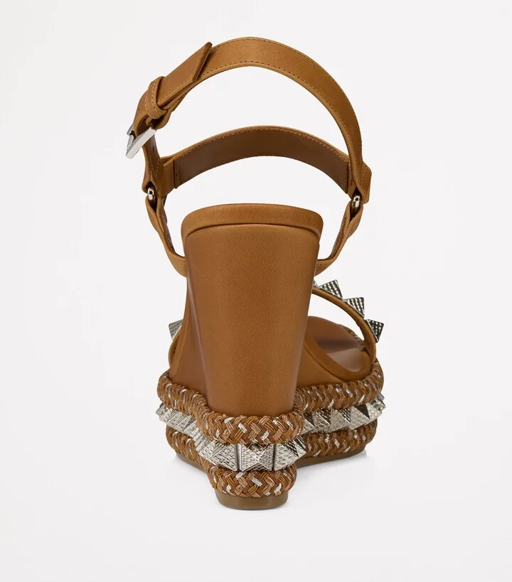 Christian Louboutin Pyraclou Embellished Wedge Sandals 110 - Image 5