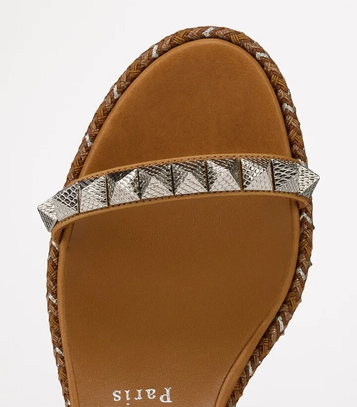 Christian Louboutin Pyraclou Embellished Wedge Sandals 60 - Image 4