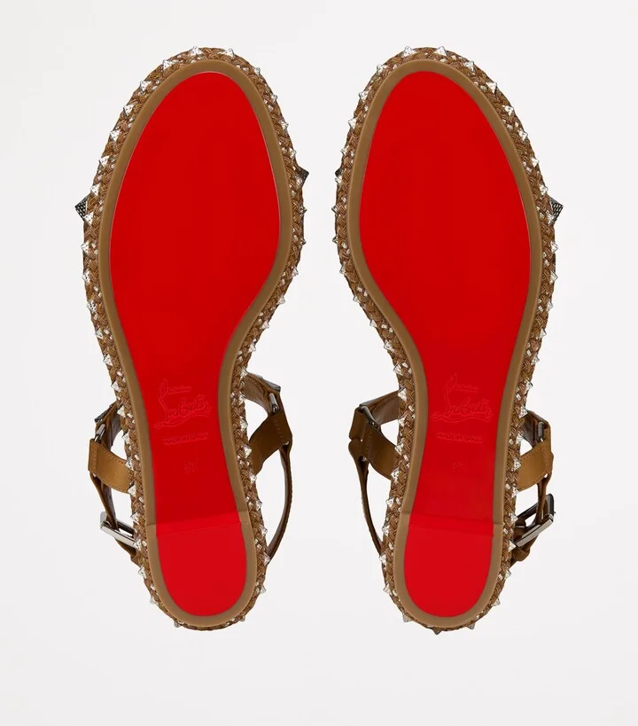 Christian Louboutin Pyraclou Embellished Wedge Sandals 60 - Image 5