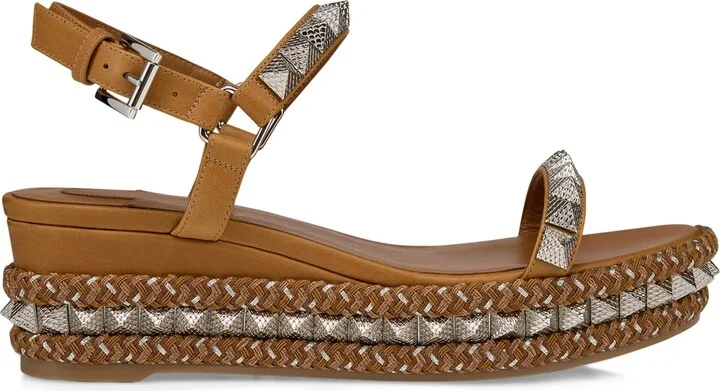 Christian Louboutin Pyraclou Embellished Wedge Sandals 60