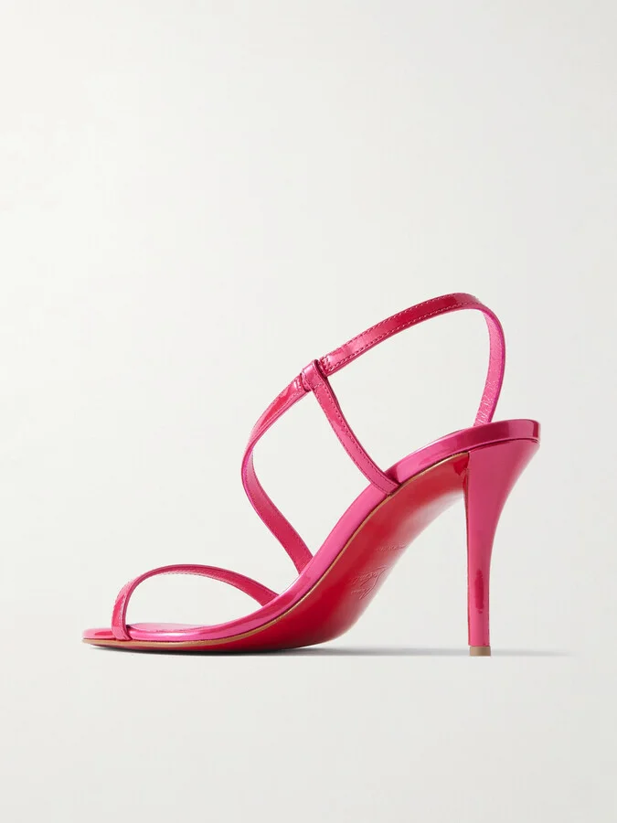 Christian Louboutin - Rosa Z 80 Pvc-trimmed Patent-leather Sandals - Pink - Image 3