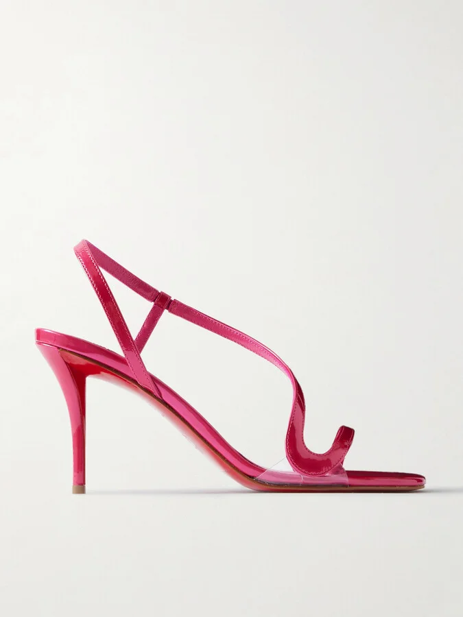 Christian Louboutin - Rosa Z 80 Pvc-trimmed Patent-leather Sandals - Pink