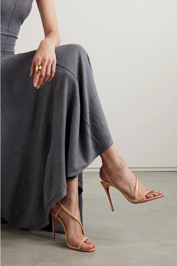 Christian Louboutin - Rosalie 100 Pvc-trimmed Leather Sandals - Neutrals - Image 2