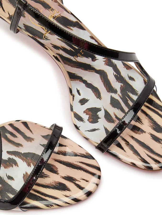 Christian Louboutin Rosalie 55 Cheetah-print Patent Leather Sandals - Image 3