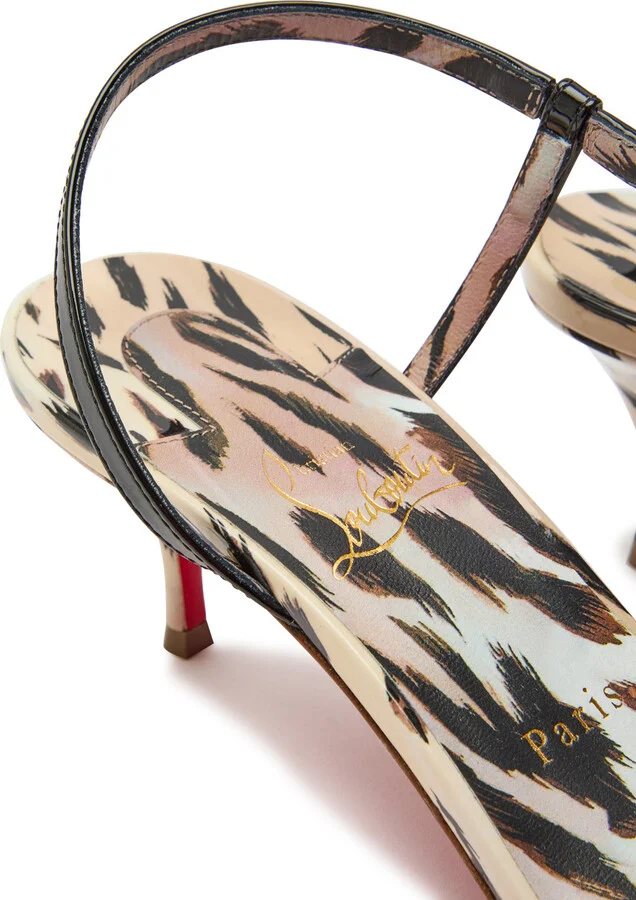 Christian Louboutin Rosalie 55 Cheetah-print Patent Leather Sandals - Image 4