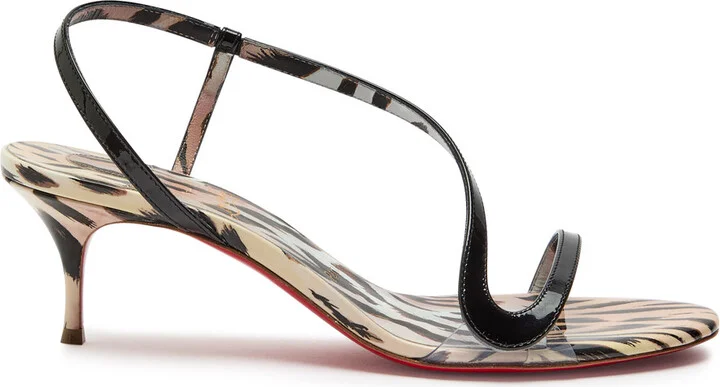 Christian Louboutin Rosalie 55 Cheetah-print Patent Leather Sandals
