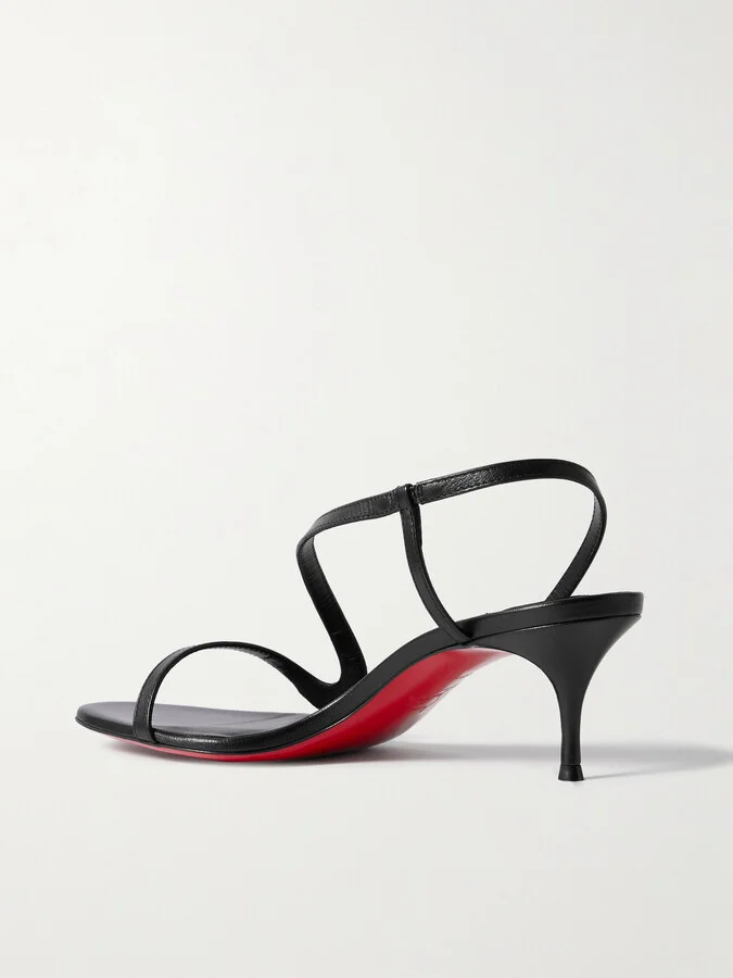 Christian Louboutin - Rosalie 55 Leather And Pvc Slingback Sandals - Black - Image 3