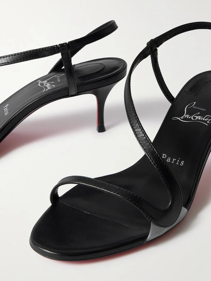 Christian Louboutin - Rosalie 55 Leather And Pvc Slingback Sandals - Black - Image 4