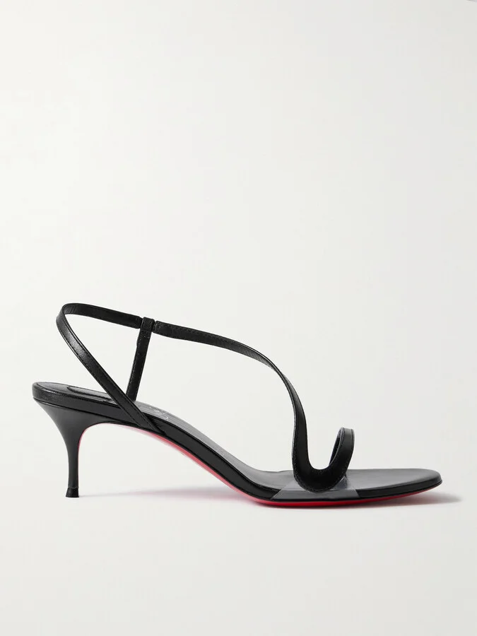 Christian Louboutin - Rosalie 55 Leather And Pvc Slingback Sandals - Black