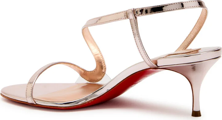Christian Louboutin Rosalie 55 Metallic Specchio-leather Sandals - Image 2
