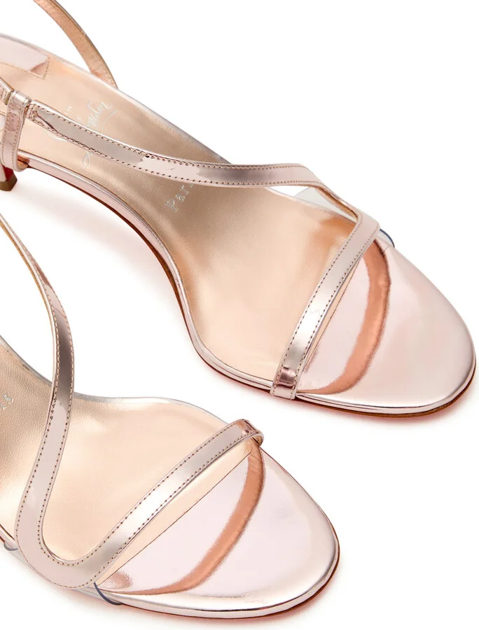 Christian Louboutin Rosalie 55 Metallic Specchio-leather Sandals - Image 3