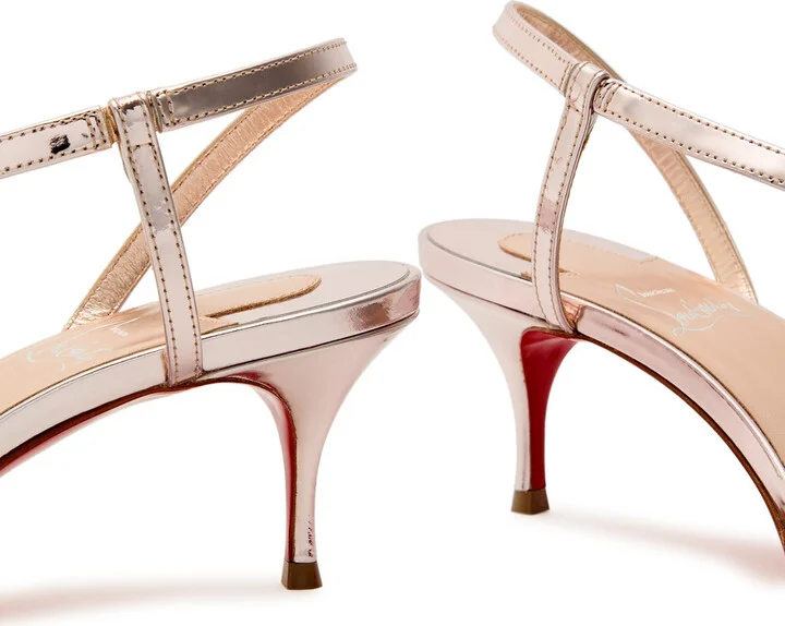 Christian Louboutin Rosalie 55 Metallic Specchio-leather Sandals - Image 4