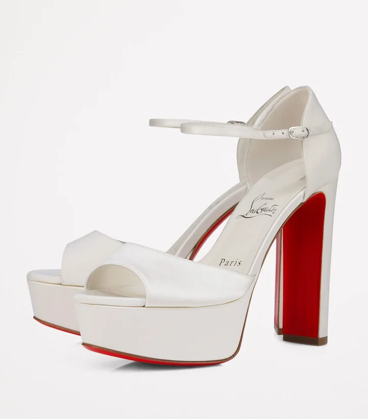 Christian Louboutin Sandaloo Satin Peep Toe Sandals 130 - Image 2