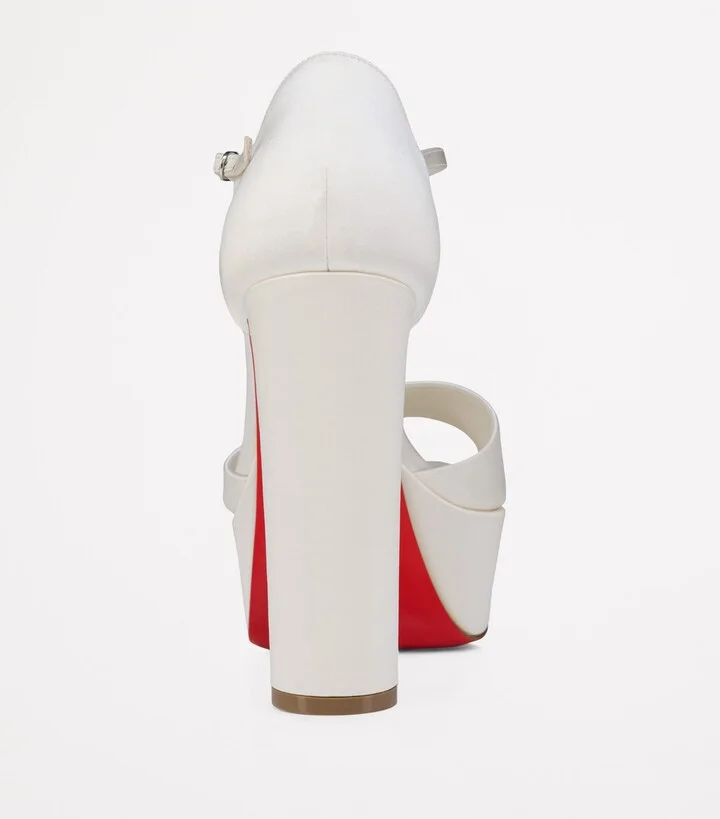 Christian Louboutin Sandaloo Satin Peep Toe Sandals 130 - Image 4