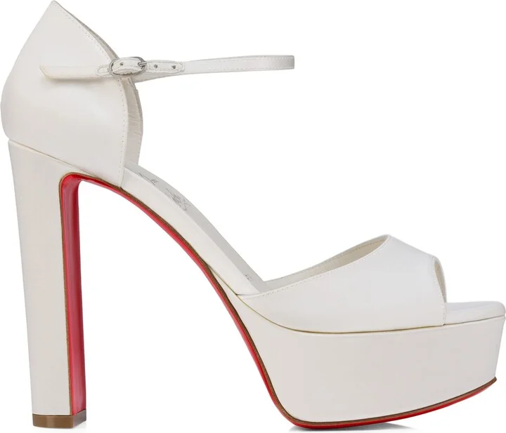 Christian Louboutin Sandaloo Satin Peep Toe Sandals 130