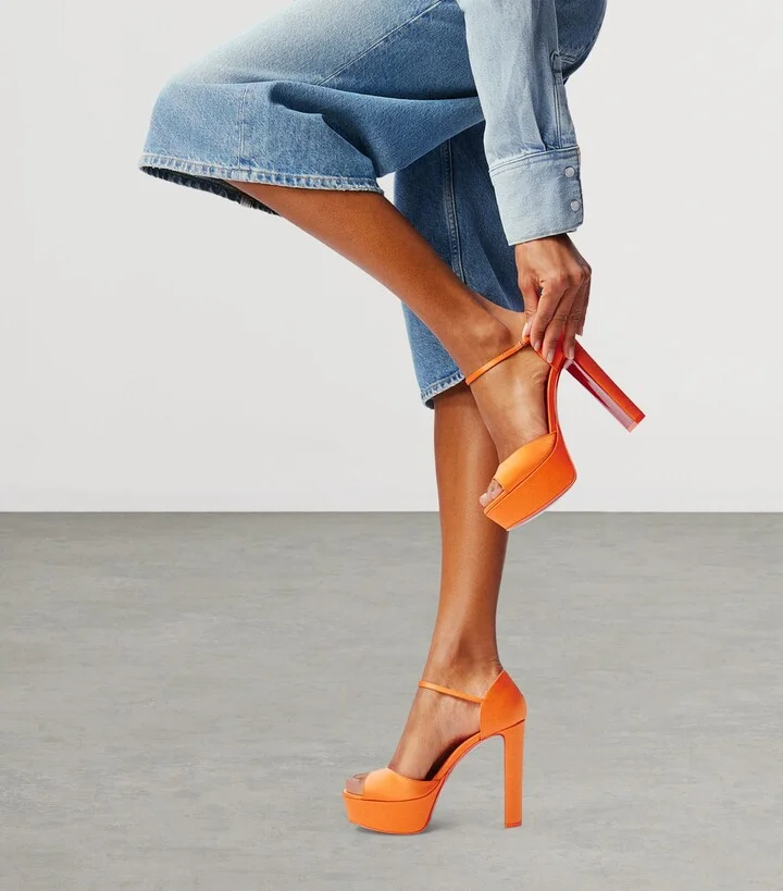 Christian Louboutin Sandaloo Silk Platform Sandals 130 - Image 2