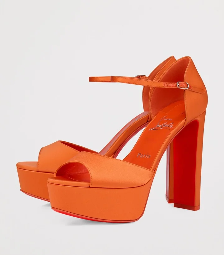 Christian Louboutin Sandaloo Silk Platform Sandals 130 - Image 4