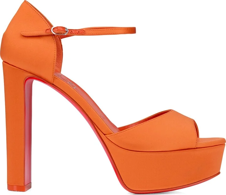 Christian Louboutin Sandaloo Silk Platform Sandals 130