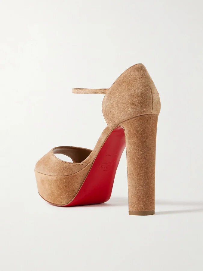 Christian Louboutin - Sandaloo Suede Sandals - Brown - Image 3