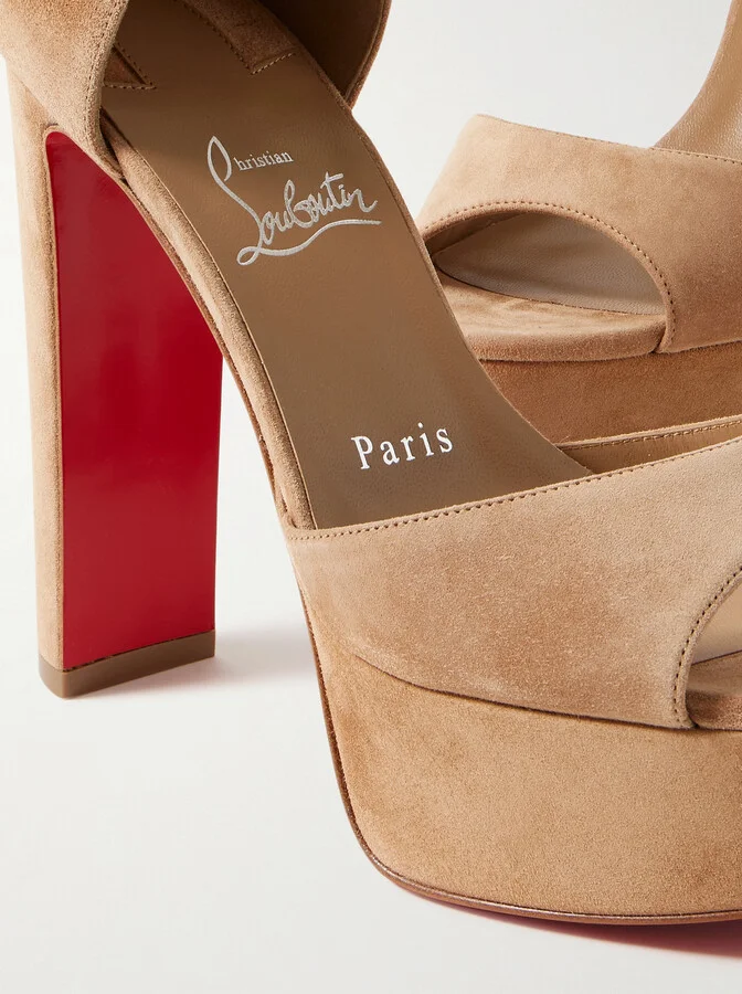 Christian Louboutin - Sandaloo Suede Sandals - Brown - Image 4