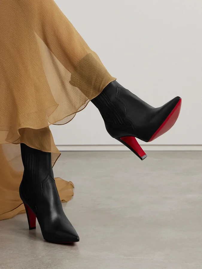 Christian Louboutin - Santigag 85 Leather Ankle Boots - Black - Image 2