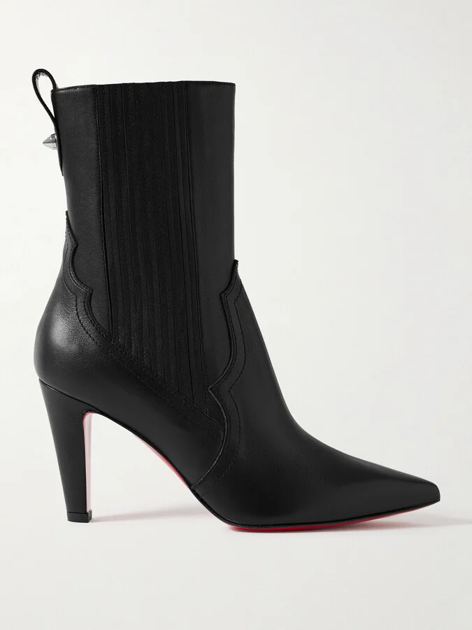 Christian Louboutin - Santigag 85 Leather Ankle Boots - Black