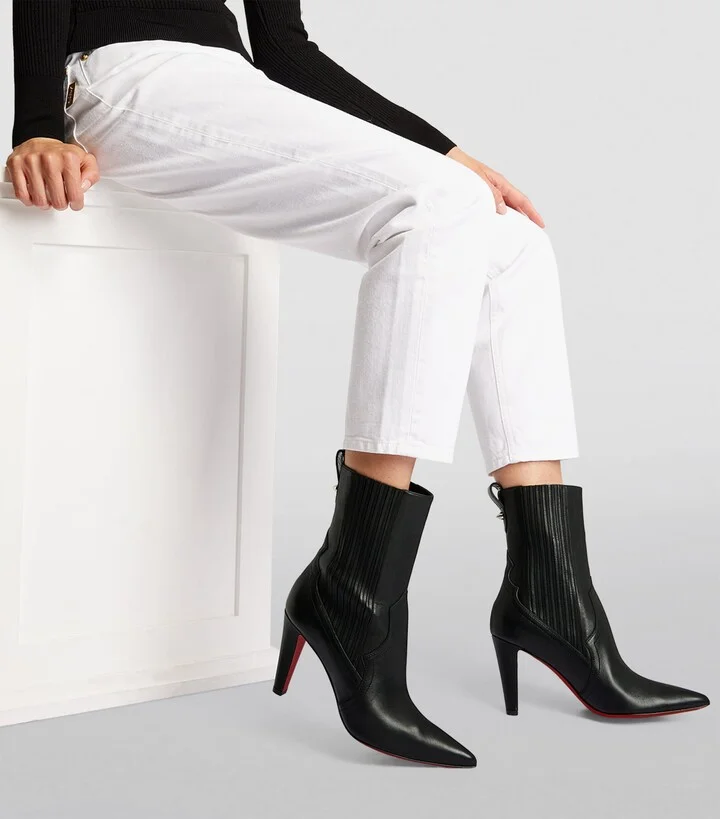 Christian Louboutin Santigag Leather Ankle Boots 85 - Image 4