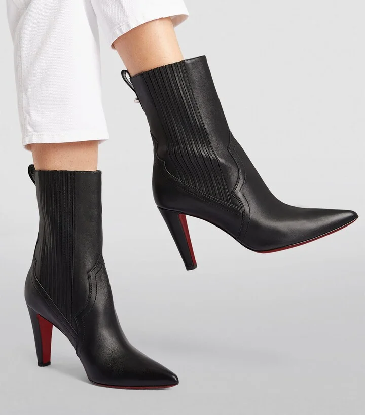 Christian Louboutin Santigag Leather Ankle Boots 85 - Image 5