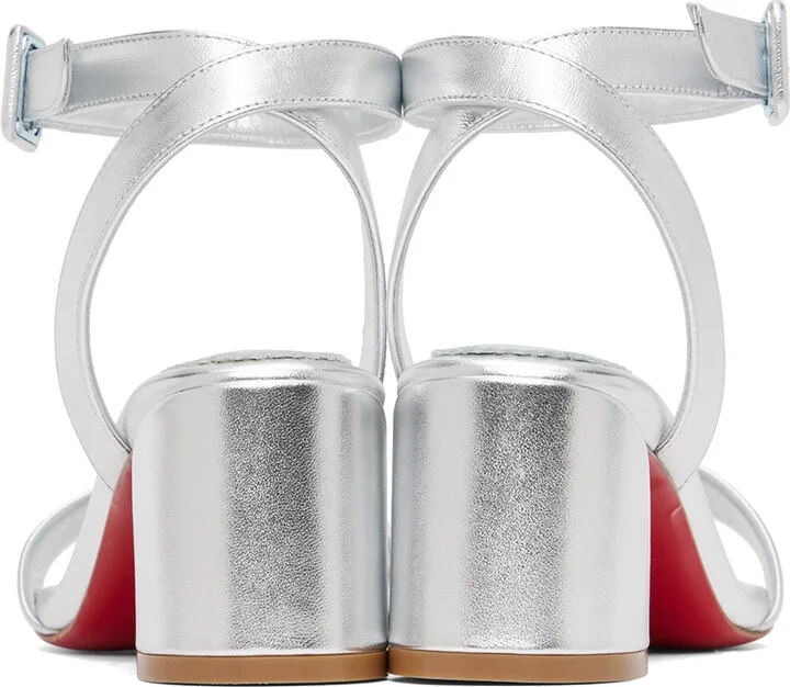 Christian Louboutin Silver Miss Sabina 55 Heeled Sandals - Image 2