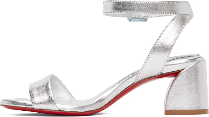 Christian Louboutin Silver Miss Sabina 55 Heeled Sandals - Image 3